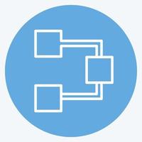 Flussdiagramm-Symbol im trendigen blauen Augen-Stil isoliert auf weichem blauem Hintergrund vektor