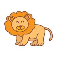 Löwe zu Fuß niedlichen Cartoon moderne Logo Symbol Vektor Illustration