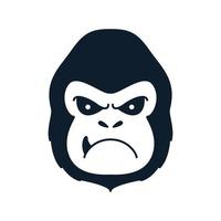 gorilla oder affenkopf wütend logo vektor illustration design