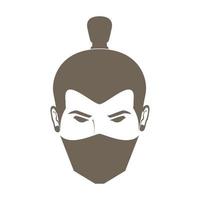 asiatischer Mann Kopf mit Maske Logo Symbol Vektor Icon Illustration Grafikdesign