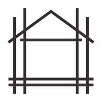 Hausbau Linien Architekt Logo Vektor Symbol Icon Design Grafik Illustration