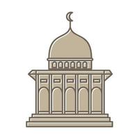 einfache gebäudearchitektur moschee kuppellinie kultur vintage logo vektor symbol illustration design
