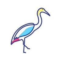 Vogel Storch Linie bunte Logo Symbol Vektor Icon Design Illustration