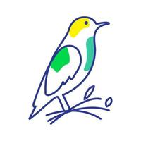 Linien Kunst abstrakte schöne kleine Vogel-Logo-Design-Vektor-Symbol-Symbol-Illustration vektor