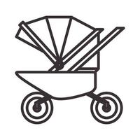 Linien Baby Trolley Logo Vektor Symbol Icon Design Illustration