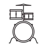 Linien Musikwerkzeuge Trommel Logo Vektor Symbol Icon Design Illustration