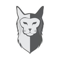 Kopf Katze Main Coon Logo Vektor Icon Illustration Design
