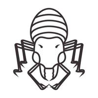 Linien Insekt Spinne Logo Vektor Symbol Icon Design Illustration