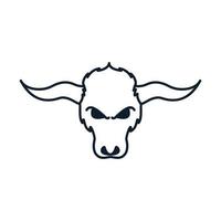 Stier- oder Bisonkopfgesichtslinie minimalistisches Logo-Vektor-Illustrationsdesign vektor