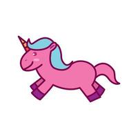 Einhorn oder Pferd niedliche Cartoon-Sprung-Logo-Symbol-Vektor-Illustration vektor
