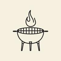 grill linje enkel vintage logo design vektor ikon symbol illustration