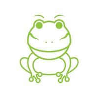 niedlicher grüner Frosch Logo Design Vektorgrafik Symbol Symbol Zeichen Illustration kreative Idee
