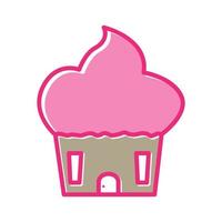 hem hus med tårta färgglada logotyp vektor ikon illustration design