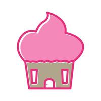 haus mit kuchen buntem logo-vektorsymbol-illustrationsdesign vektor