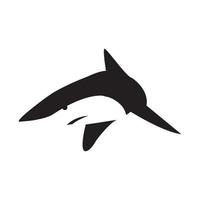 Silhouette einfache Form Hai schwimmen Logo Vektor Symbol Icon Design Illustration