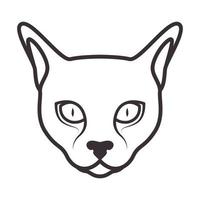 Linien Kopf Tier Sphynx Katze Logo Vektor Symbol Icon Design Grafik Illustration