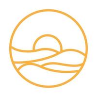 Linien orangefarbenes Sommerwüstenlogo-Vektorsymbol-Illustrationsdesign vektor