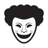 Maske Lächeln böses Gesicht Theater Logo Symbol Vektor Icon Illustration Design