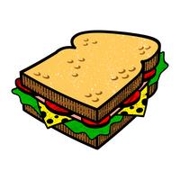 Sandwich Cartoon Vektor Abbildung