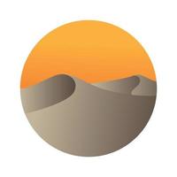 abstrakte moderne Wüste mit Sonnenuntergang Logo Symbol Symbol Vektorgrafik Design Illustration vektor