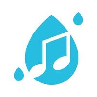 Musiknote mit Tropfen Wasser Logo Symbol Symbol Vektorgrafik Design Illustration vektor