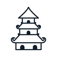 traditionelles asiatisches japanisches oder chinesisches schloss home line logo vektor symbol illustrationsdesign