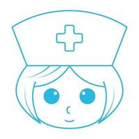 Krankenschwester niedlich Linien Cartoon Logo Symbol Vektor Icon Illustration Grafikdesign