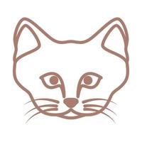 niedlicher Kopf Tier Wald Katze Linien Logo Symbol Vektor Icon Illustration Grafikdesign