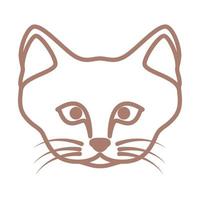 söt huvud djur skog katt linjer logotyp symbol vektor ikon illustration grafisk design