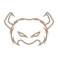 Monster Maske Linie mit Horn Logo Design Vektorgrafik Symbol Symbol Zeichen Illustration kreative Idee vektor