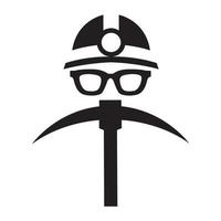 Bergmann Kopf Arbeiter Logo Vektor Symbol Icon Design Grafik Illustration