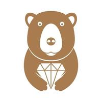 Grizzlybär mit Diamant Logo Symbol Symbol Vektorgrafik Design Illustration Idee kreativ vektor