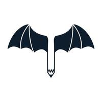 Tierfledermaus mit kreativem Bleistift-Logo-Vektorsymbol-Illustrationsdesign vektor