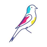 linjer fågel kanariefågel abstrakt logotyp symbol vektor design illustration