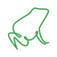 Linien Kunst grüner Frosch Logo Vektor Symbol Icon Design Illustration