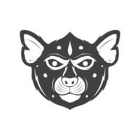 Schwarzes Gesicht Hyänen Logo Design Vektorgrafik Symbol Symbol Zeichen Illustration kreative Idee vektor