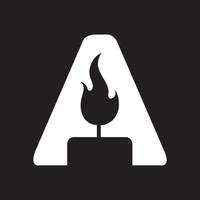 Buchstabe a mit Kerze Logo Symbol Symbol Vektorgrafik Design Illustration Idee kreativ vektor