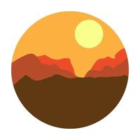 abstrakte schlucht mit sonnenuntergang logo vektor symbol illustration design