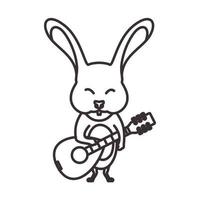 Kaninchen mit Laute Vektor Symbol Icon Design Illustration