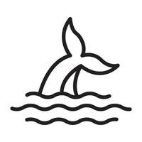 Linien Welle mit Whale Tail Logo Vektor Symbol Icon Design Grafik Illustration