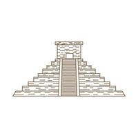 Vintage-Linie Dreieck Pyramide Gebäude Logo Vektor Icon Illustration Design