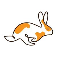 linien kunst abstrakt tier haustiere kaninchen springen logo vektor symbol icon design illustration