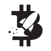 Rakete mit digitaler Münze Bitcoin Logo Vektor Symbol Icon Design Grafik Illustration