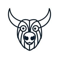 büffel oder bergziege kopf logo vektor symbol illustration design