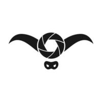 horn mit kameraverschluss logo design vektorgrafik symbol symbol zeichen illustration kreative idee vektor