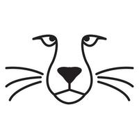 Linien einfaches Gesicht Gepard Logo Vektor Icon Illustration Design