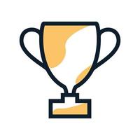 Trophy Cup Gewinner Linie Umriss Hipster Logo Vektor Icon Illustration