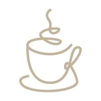 linjer konst eller enstaka rader kaffekopp logotyp symbol vektor ikon illustration grafisk design