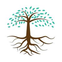 abstrakt träd med rötter logotyp symbol ikon vektor grafisk design illustration idé kreativ
