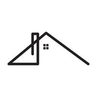 Linie Dach Schornstein Logo Symbol Vektor Design Illustration